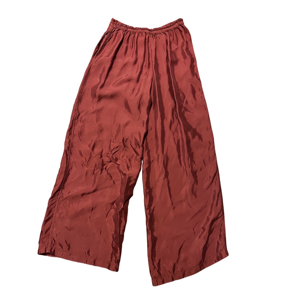 Athleta Women's Calm Cool Wide Leg Satin Pants Mauve Casual‎ Comfy- Size Small - Picture 3 of 6